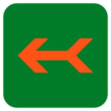 Düz sol ok vektör simgesi kare