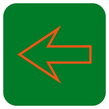 Düz sol ok vektör simgesi kare