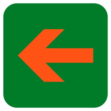 Düz sol ok vektör simgesi kare