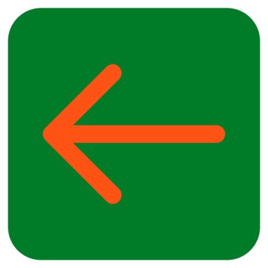 Düz sol ok vektör simgesi kare