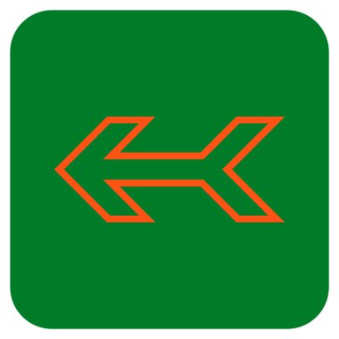 Düz sol ok vektör simgesi kare