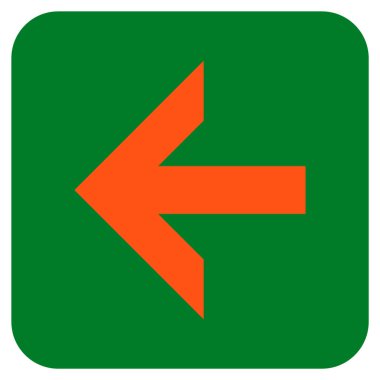 Düz sol ok vektör simgesi kare