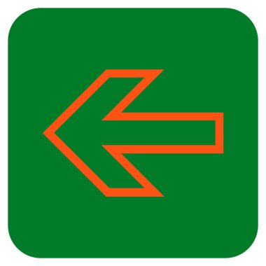 Düz sol ok vektör simgesi kare