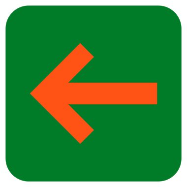 Düz sol ok vektör simgesi kare