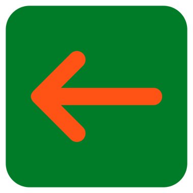 Düz sol ok vektör simgesi kare