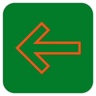 Düz sol ok vektör simgesi kare