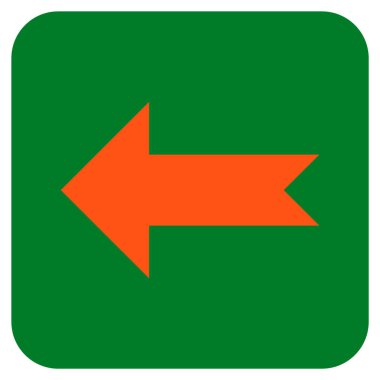 Düz sol ok vektör simgesi kare