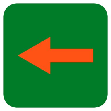 Düz sol ok vektör simgesi kare