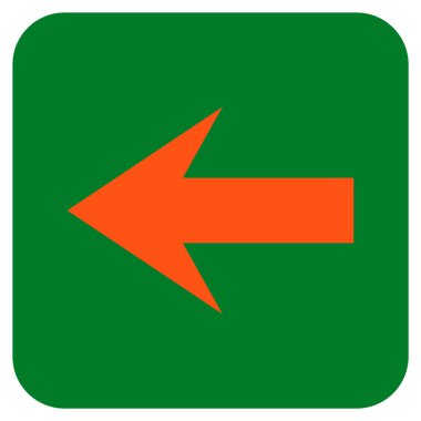 Düz sol ok vektör simgesi kare