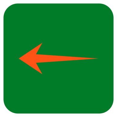 Düz sol ok vektör simgesi kare