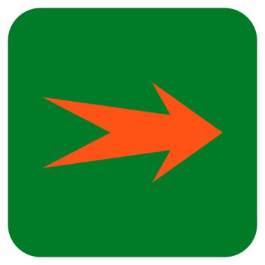 Ok sağ düz vektör simgesi kare