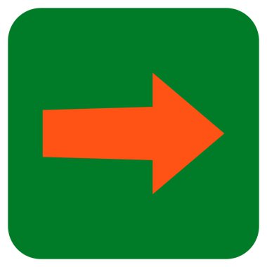 Ok sağ düz vektör simgesi kare