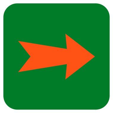 Ok sağ düz vektör simgesi kare