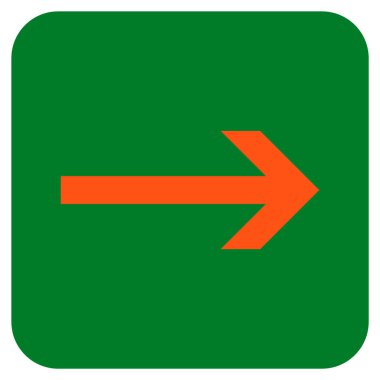 Ok sağ düz vektör simgesi kare