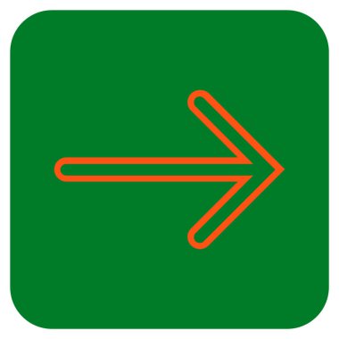 Ok sağ düz vektör simgesi kare