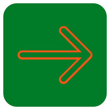 Ok sağ düz vektör simgesi kare