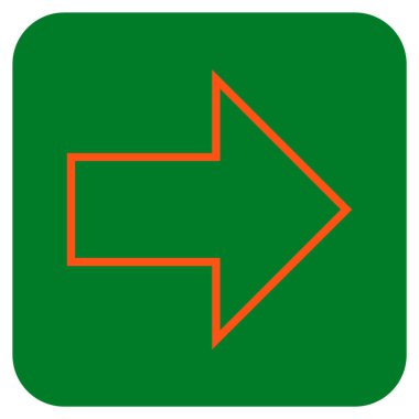 Ok sağ düz vektör simgesi kare