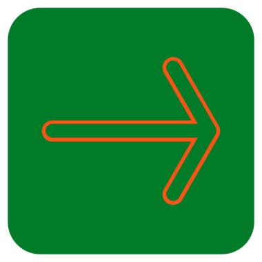 Ok sağ düz vektör simgesi kare