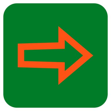 Ok sağ düz vektör simgesi kare