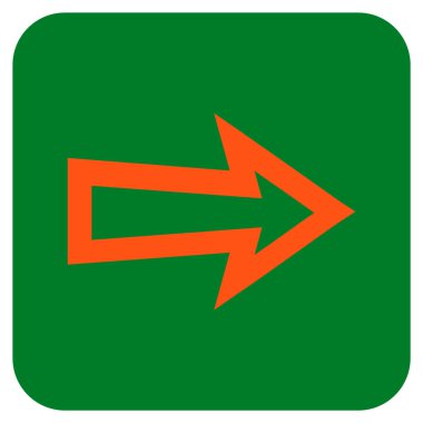 Ok sağ düz vektör simgesi kare