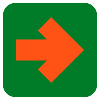 Ok sağ düz vektör simgesi kare