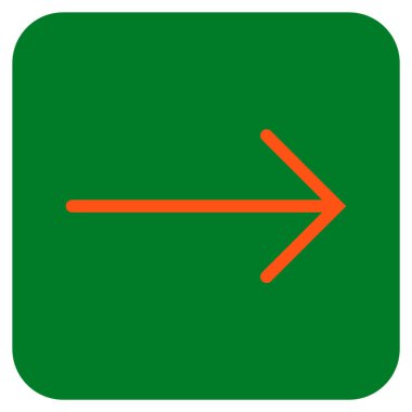 Ok sağ düz vektör simgesi kare