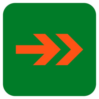 Ok sağ düz vektör simgesi kare