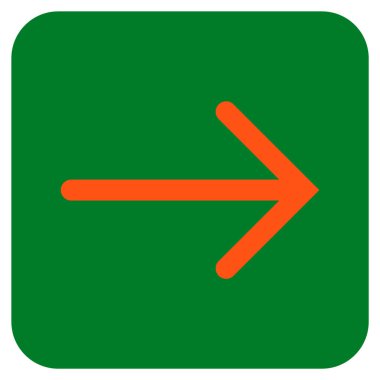 Ok sağ düz vektör simgesi kare