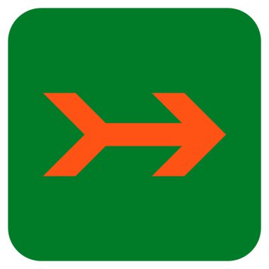 Ok sağ düz vektör simgesi kare