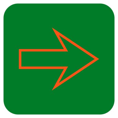 Ok sağ düz vektör simgesi kare