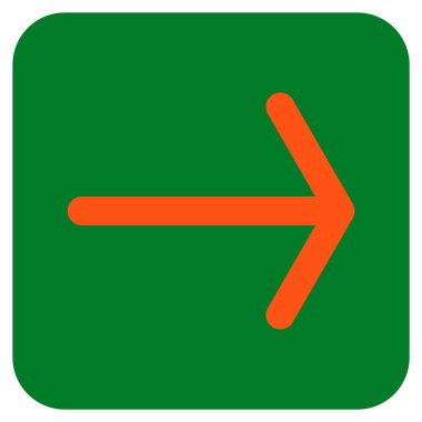 Ok sağ düz vektör simgesi kare