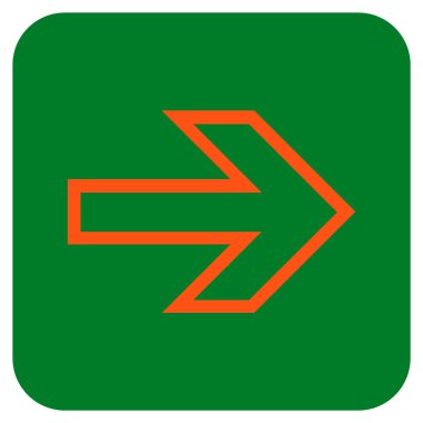 Ok sağ düz vektör simgesi kare