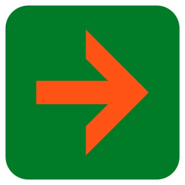 Ok sağ düz vektör simgesi kare