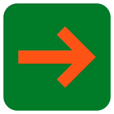 Ok sağ düz vektör simgesi kare