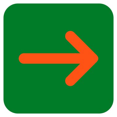 Ok sağ düz vektör simgesi kare