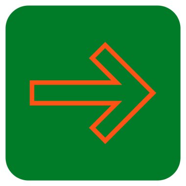 Ok sağ düz vektör simgesi kare