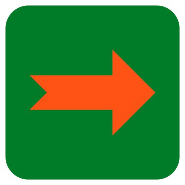 Ok sağ düz vektör simgesi kare