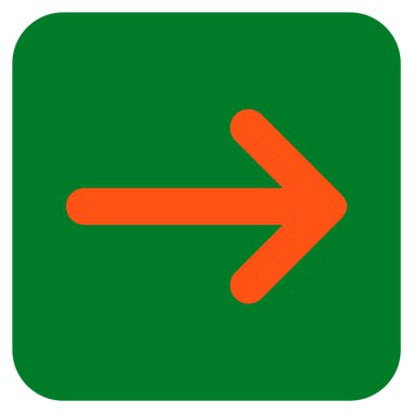 Ok sağ düz vektör simgesi kare