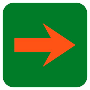 Ok sağ düz vektör simgesi kare