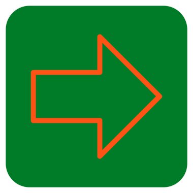 Ok sağ düz vektör simgesi kare