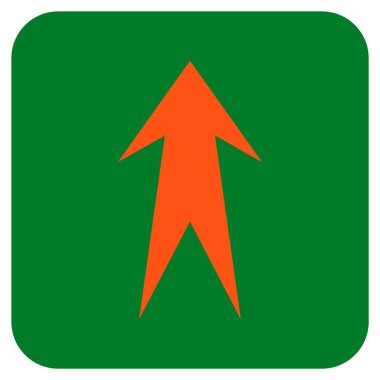 Düz yukarı ok vektör simgesi kare