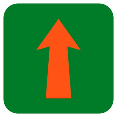 Düz yukarı ok vektör simgesi kare