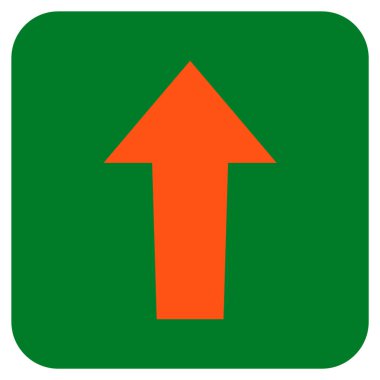 Düz yukarı ok vektör simgesi kare