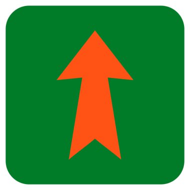 Düz yukarı ok vektör simgesi kare