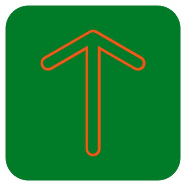 Düz yukarı ok vektör simgesi kare