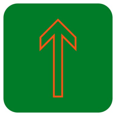 Düz yukarı ok vektör simgesi kare