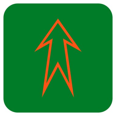 Düz yukarı ok vektör simgesi kare