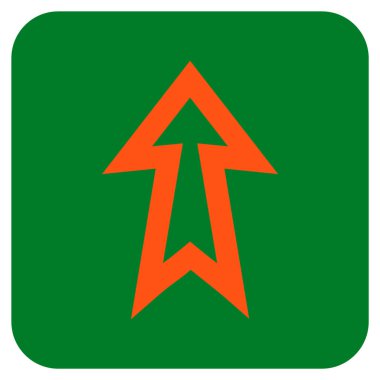 Düz yukarı ok vektör simgesi kare