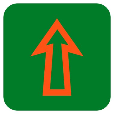 Düz yukarı ok vektör simgesi kare