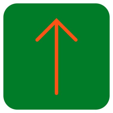 Düz yukarı ok vektör simgesi kare